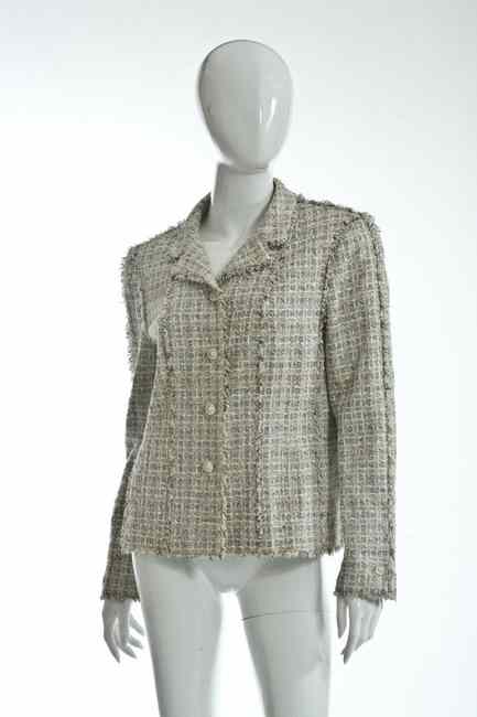 Appraisal: CHANEL BOUCL TWEED JACKET Spring size Beige with pastel pink