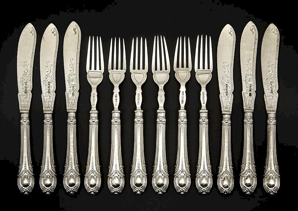 Appraisal: Set of sterling flatware forks knives Set of sterling flatware