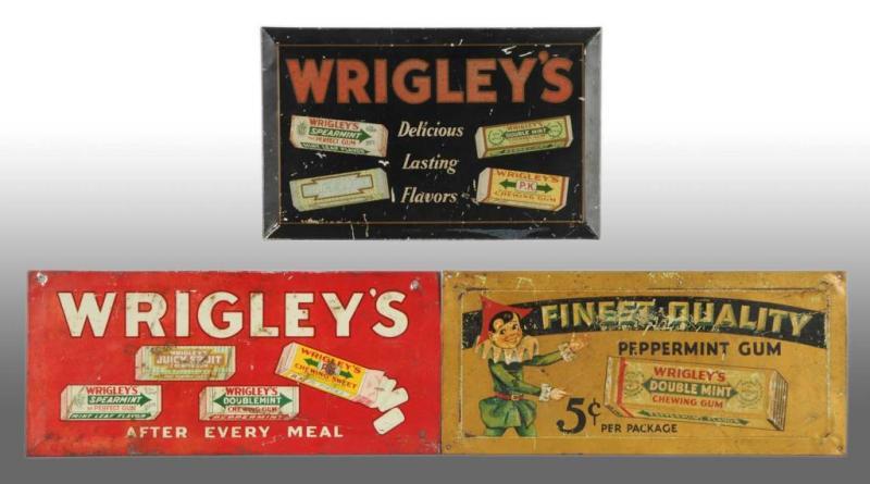 Appraisal: Lot of Tin over Cardboard Wrigley's Signs Description Includes one