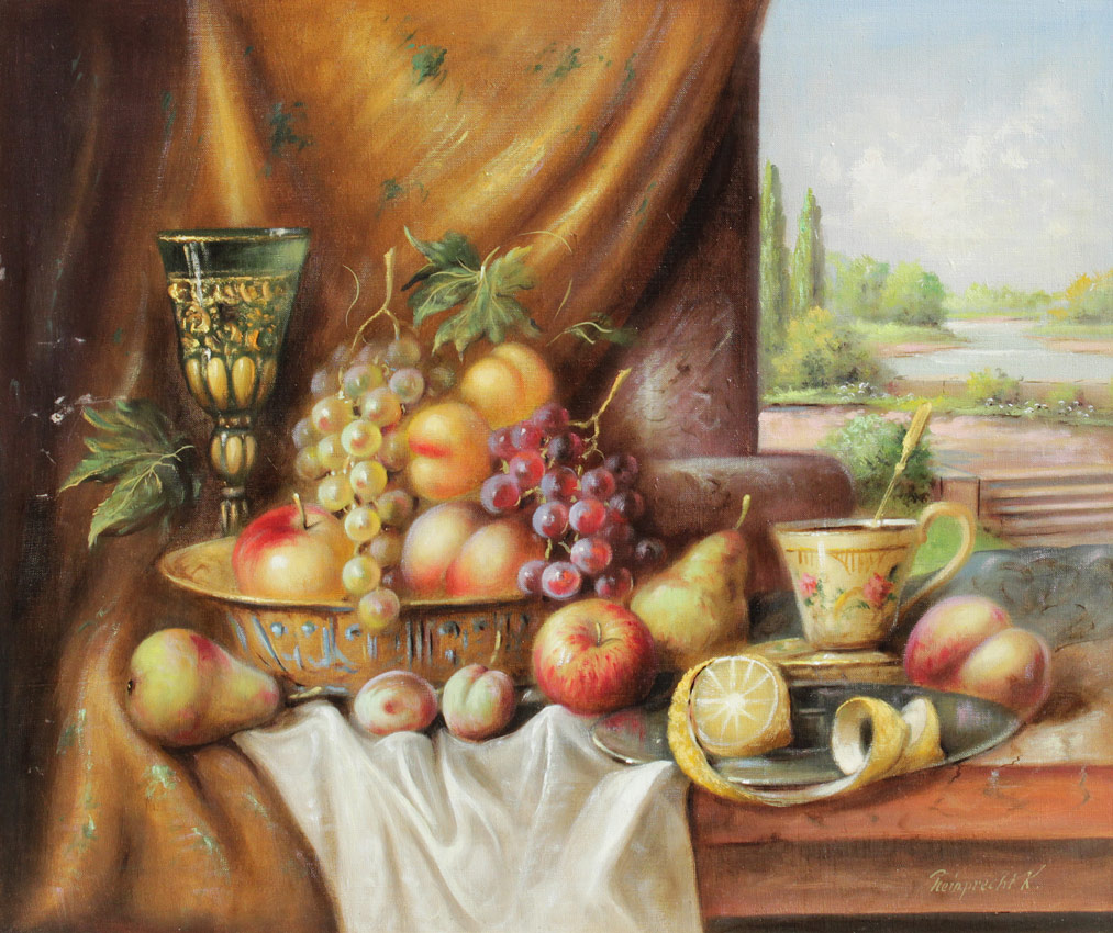 Appraisal: REINPRECHT Karolyne German - Still Life with Fruit by the