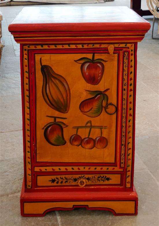 Appraisal: Sale Lot A Painted Cabinet with Fruit Decoration Height x