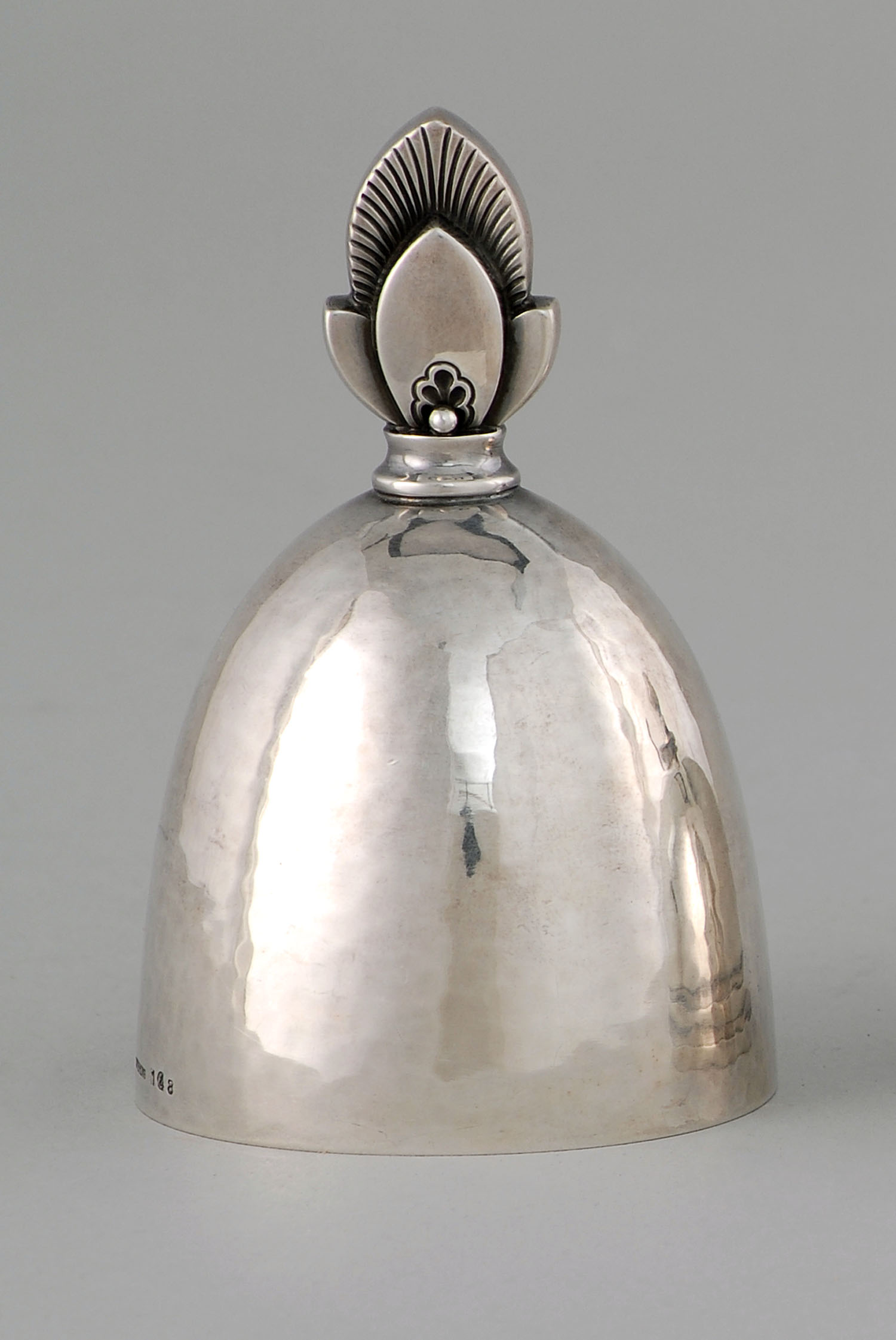 Appraisal: GEORG JENSEN STERLING SILVER BELL With cactus finial and hand-hammered