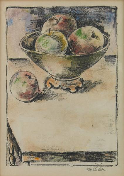 Appraisal: Max Weber American - Still Life with Fruit n d