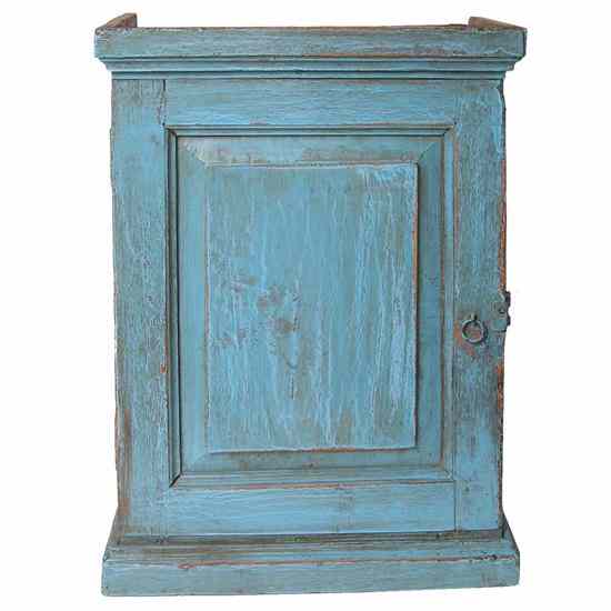 Appraisal: A Small Anglo Indian Painted Teak Hanging Wall Cupboard circa