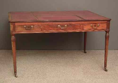 Appraisal: A George IV mahogany library table the top inset with