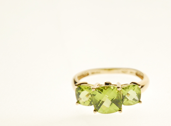 Appraisal: A Gold Peridot and Diamond Ring K marked yellow gold