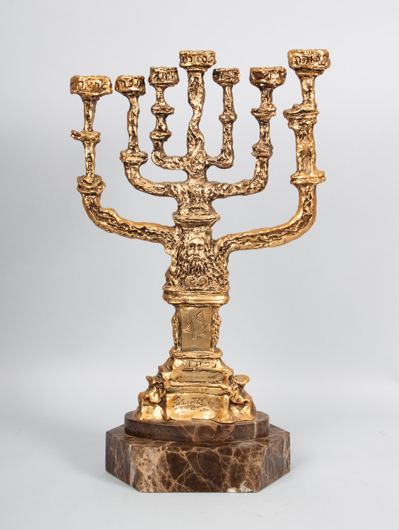 Appraisal: Salvador Dali The Menorah gilt bronze Salvador Dali Spanish -