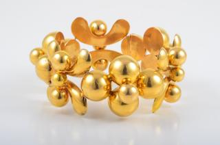 Appraisal: Retro Gold Bracelet This very bold and interesting 's K