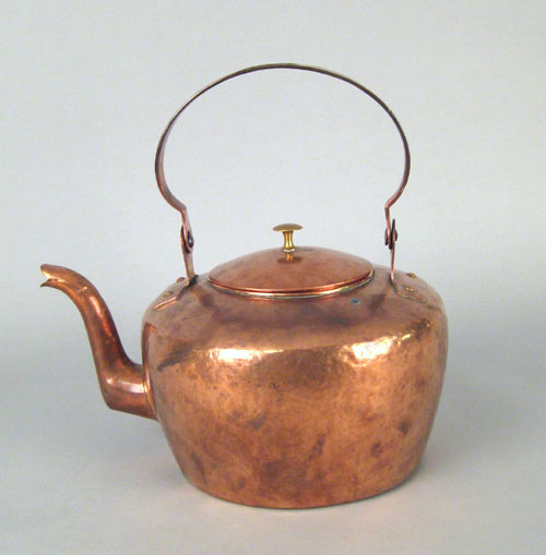 Appraisal: Large Pennsylvania copper kettle ca stamped H Reigart h