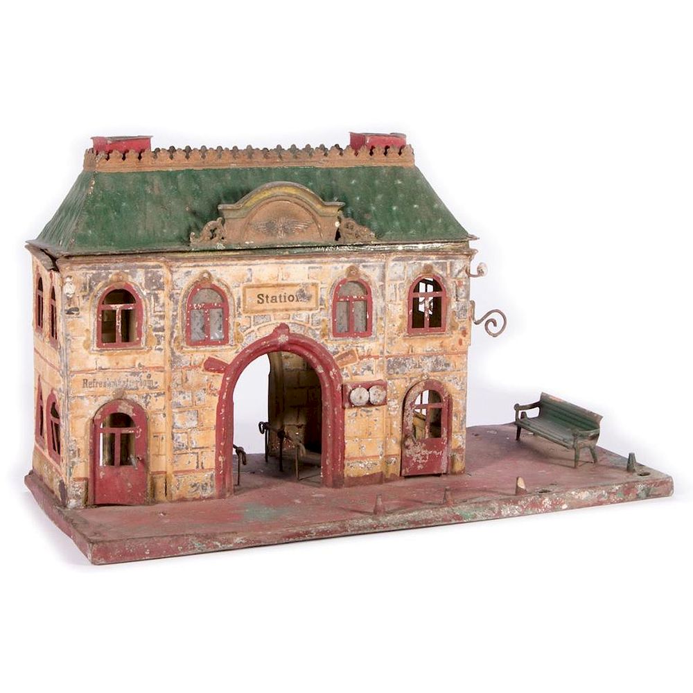 Appraisal: Marklin Prewar O Gauge Station Prewar German station looks to