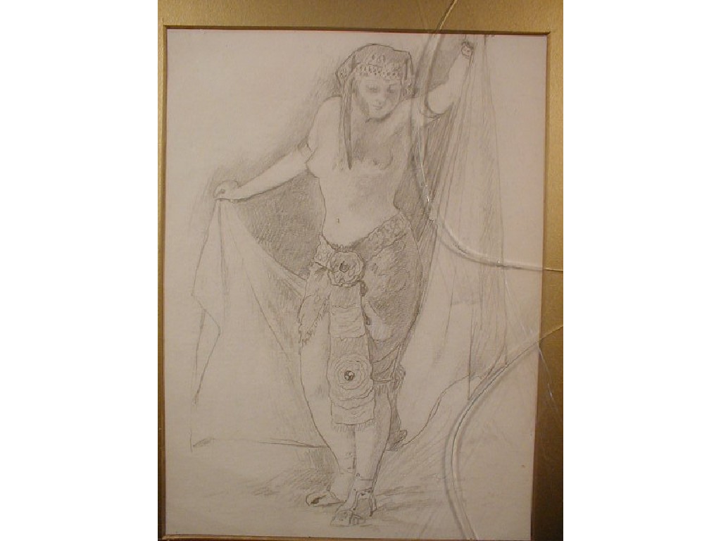 Appraisal: James Calvert Smith Subject Model in Egyptian dress Medium Pencil