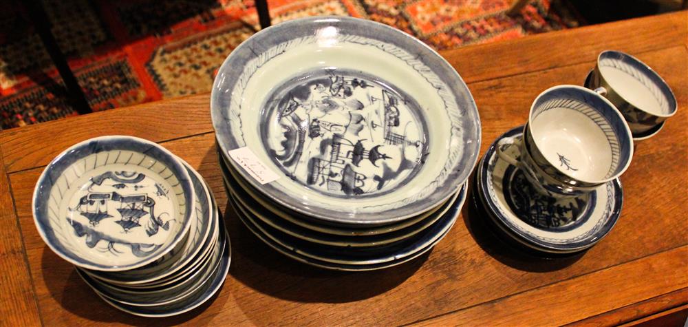 Appraisal: MIXED GROUP OF CHINESE BLUE AND WHITE CANTON WARES TH