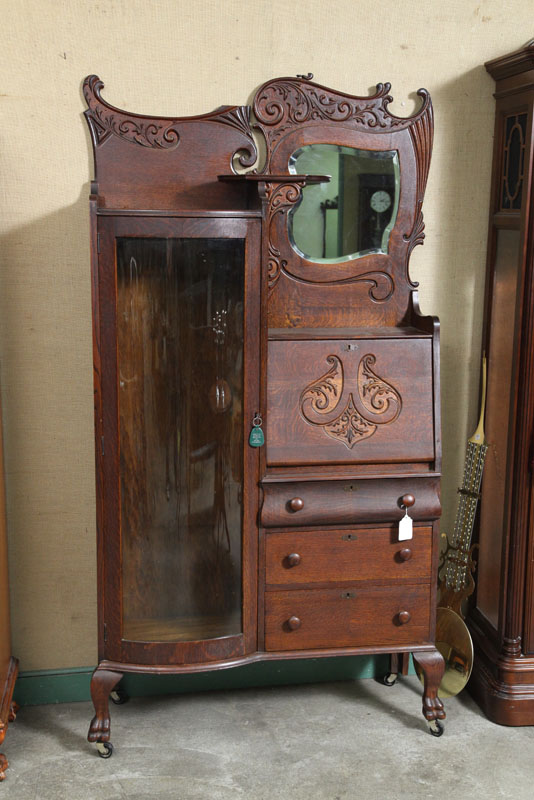 Appraisal: SIDE BY SIDE BOOKCASE Oak having a bookcase on the