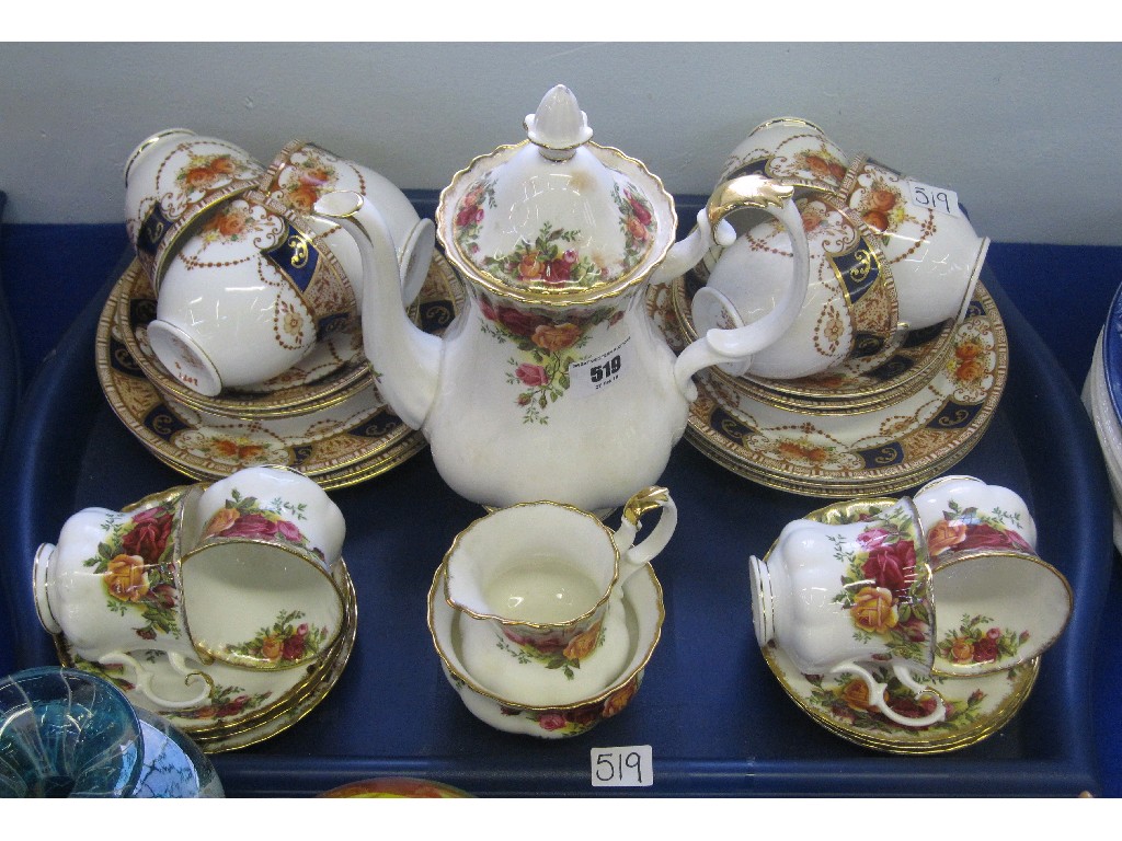 Appraisal: Lot comprising tray of teawares Royal Albert Old Country Rose