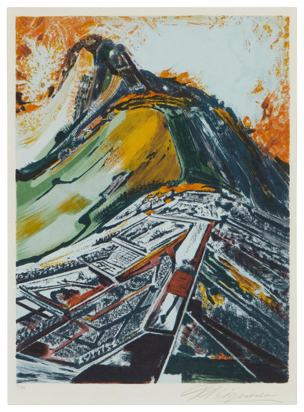 Appraisal: David Siqueiros - Vista Aerea Machu Picchu Lithograph in colors