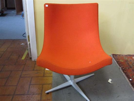 Appraisal: MODERN SIDE CHAIRS On pedestal base in orange upholstery H