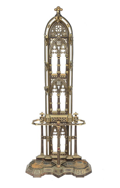 Appraisal: Coalbrookdale attributed to Gothic revival hall stand in the manner