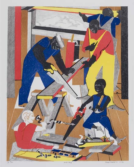 Appraisal: JACOB LAWRENCE - Workshop Color lithograph on Rives BFK paper