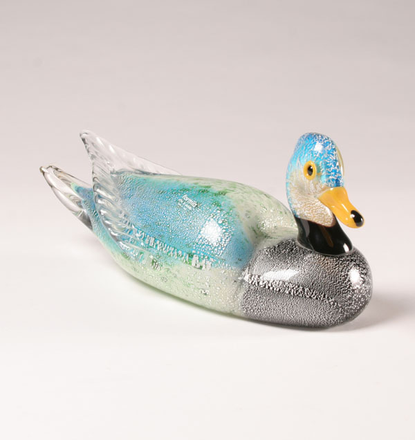 Appraisal: Formia Murano art glass duck L Very good condition with