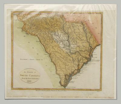 Appraisal: South Carolina map imprinted quot Engraved for New Encyclopaedia Published