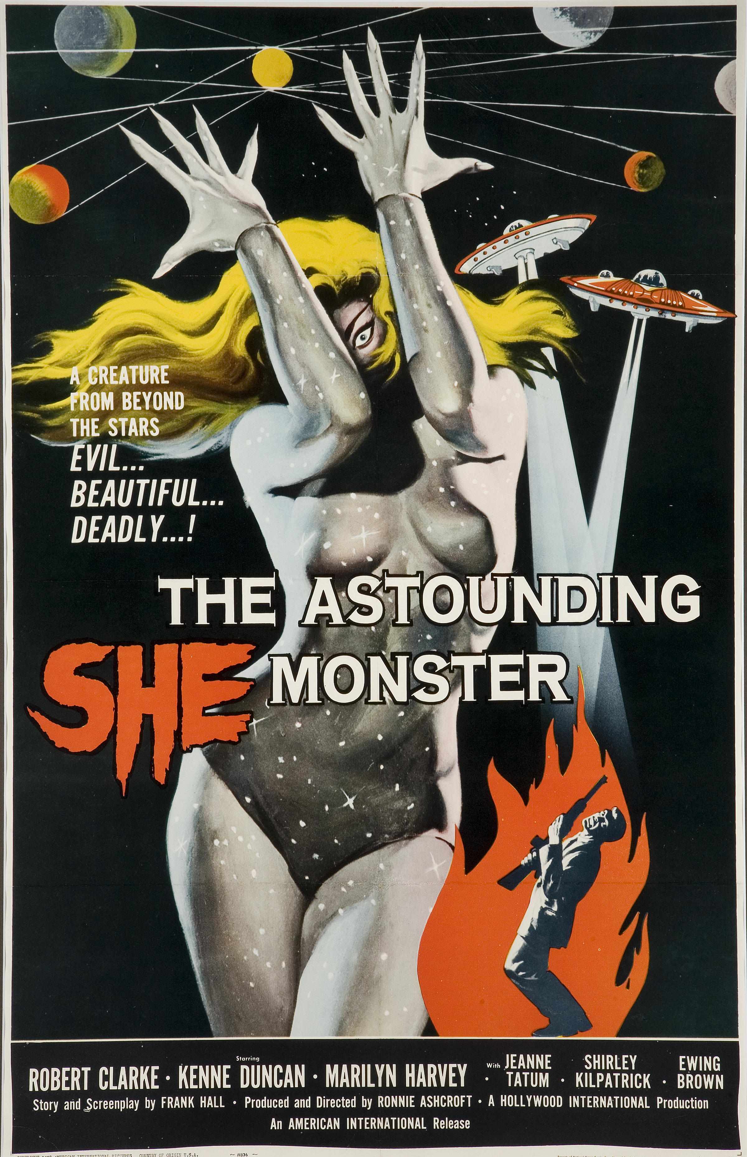 Appraisal: The Astounding She Monster American International one-sheet Condition good framed