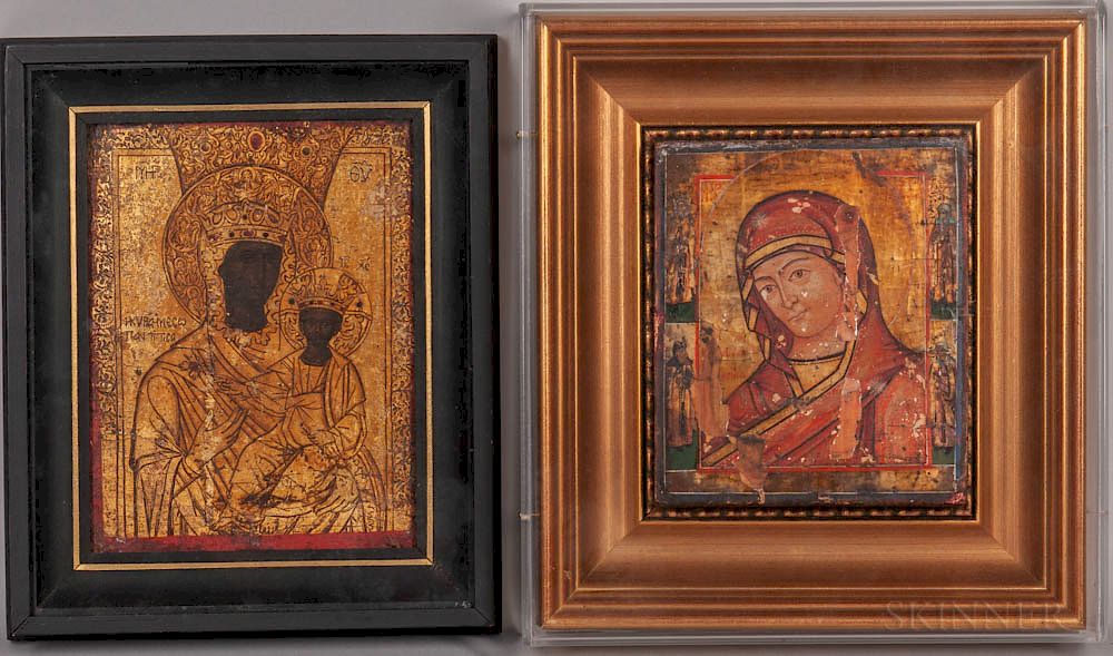 Appraisal: Two Eastern European Icons Depicting the Virgin Mary Two Eastern