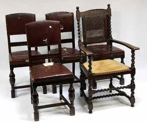 Appraisal: A set of four th Century style chairs and a