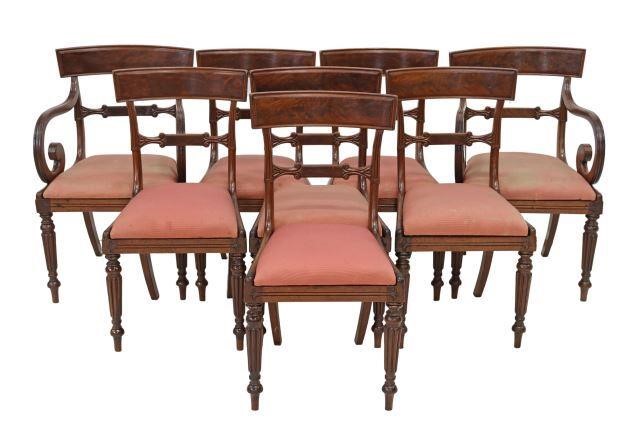 Appraisal: lot of English Regency style mahogany dining chairs backs with