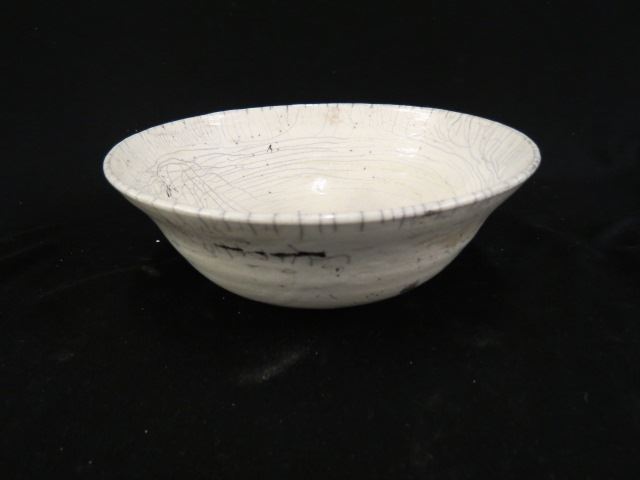 Appraisal: Studio Pottery Bowl Raku style signed Owens diameter excellent