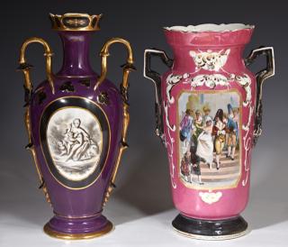 Appraisal: Two Continental Porcelain Vases th c one of b Two