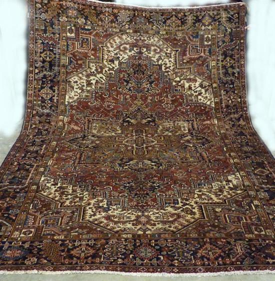 Appraisal: Persian Heriz Rug hand knotted wool c s Size '