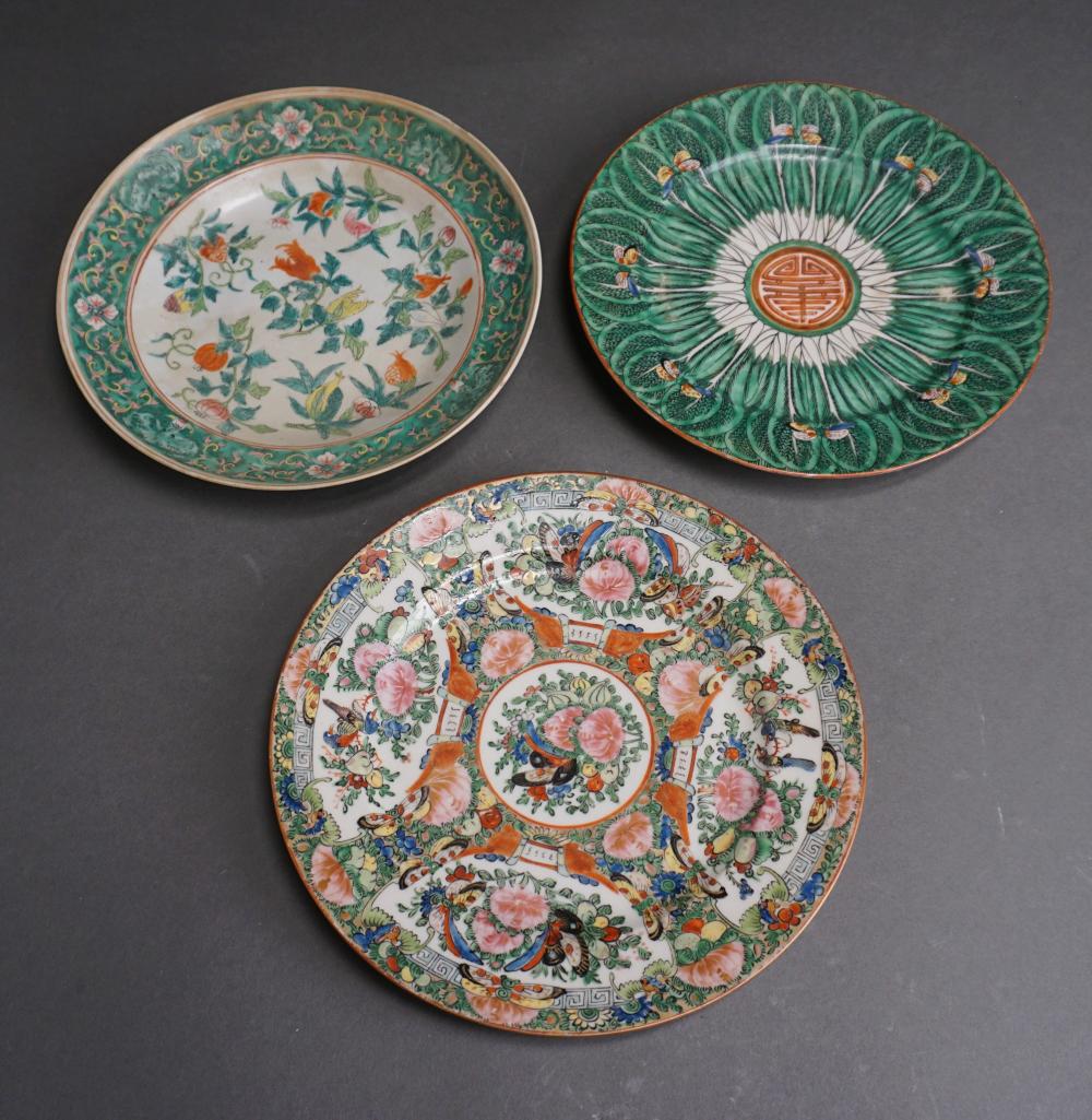 Appraisal: Three Assorted Southeast Asian Porcelain Plates Including Famille Verte Fitzhugh