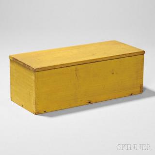 Appraisal: Shaker Yellow Ochre-painted Rectangular Box probably Canterbury New Hampshire th