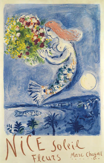 Appraisal: MARC CHAGALL Le Baie des Anges Color lithograph poster x