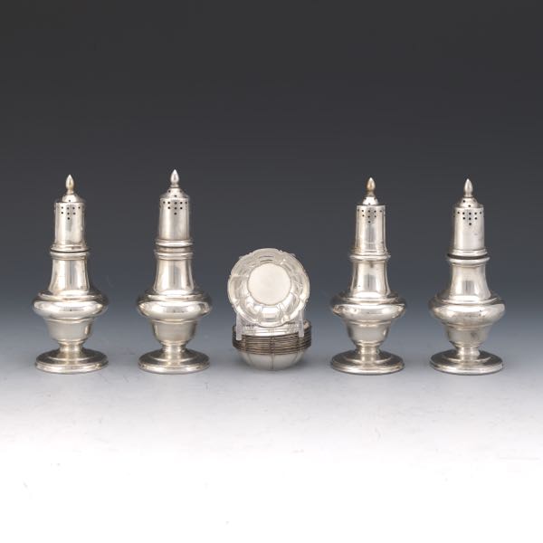 Appraisal: FOUR PORTER BLANCHARD STERLING SILVER SALT PEPPER SHAKERS AND NINE