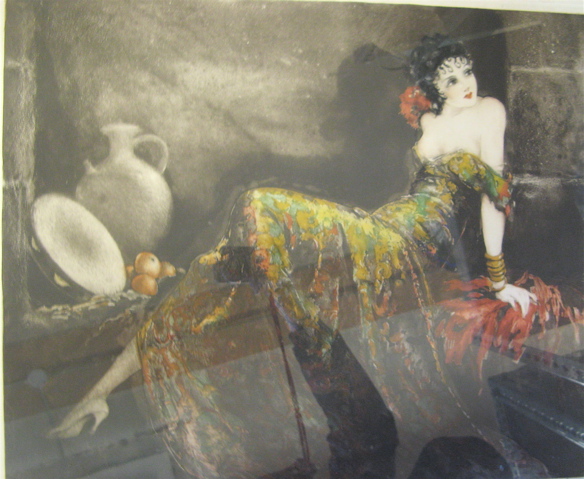 Appraisal: LOUIS ICART ETCHING AND AQUATINT GAY SENORITA Gitane New York