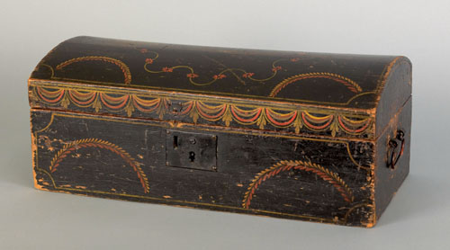 Appraisal: New England painted pine dome lid box early th c