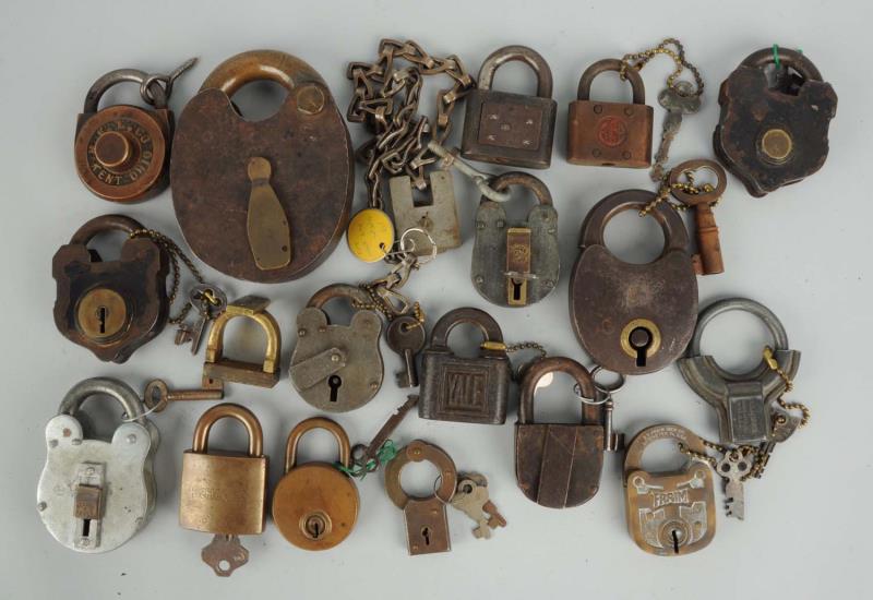 Appraisal: Lot of Assorted Padlocks with Keys Includes a variety of