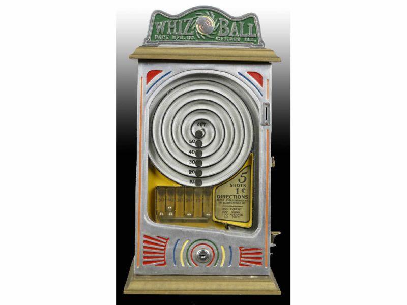 Appraisal: Whiz Ball -Cent Coin-Operated Slot Amusement Game Description '' T