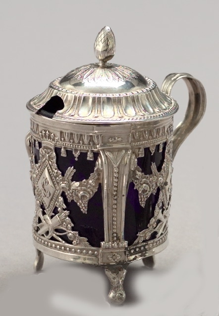 Appraisal: Continental Silver Covered Tripodal Mustard Pot fourth quarter th century