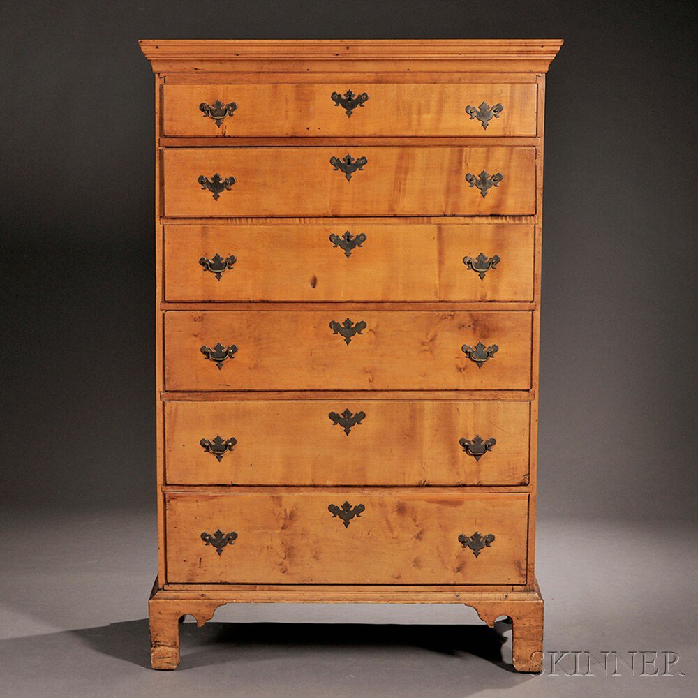 Appraisal: Maple Tall Chest of Drawers probably Rhode Island late th