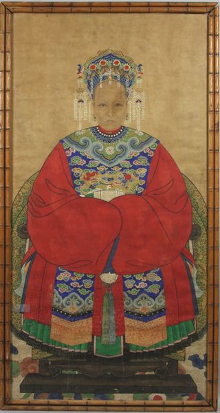 Appraisal: th Century Chinese ancestral portrait painting on paper with gold