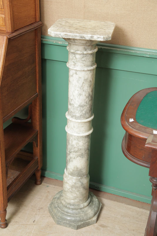 Appraisal: MARBLE PEDESTAL Seven part pedastal in mottled gray and white