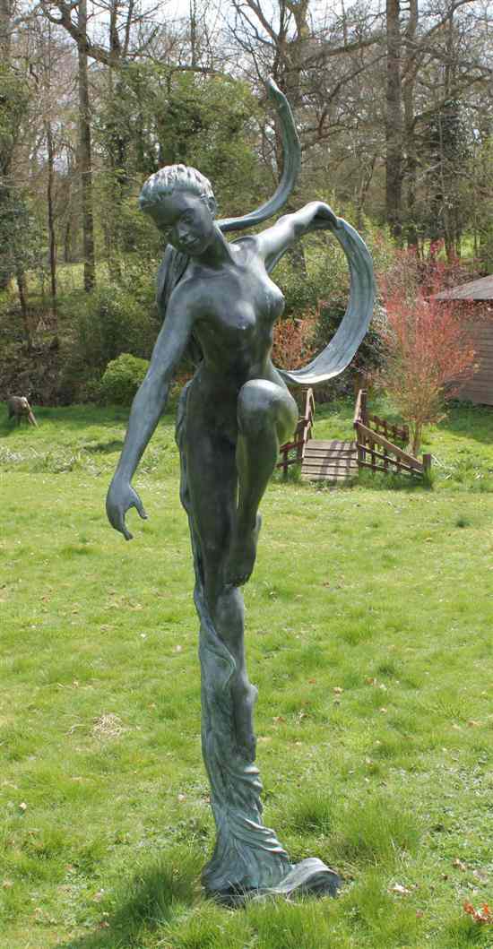 Appraisal: A modern bronze garden statue modelled as a nude dancer