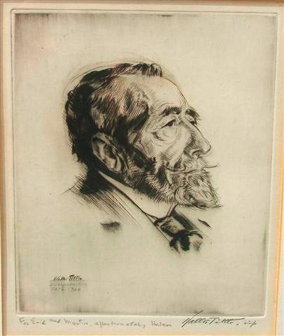 Appraisal: WALTER TITTLE - - Portrait of Joseph Conrad etching signed