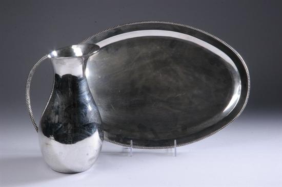 Appraisal: TWO PIECES MEXICAN STERLING SILVER Circa s One Modernist water