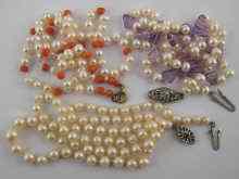 Appraisal: A mixed lot comprising a cultured pearl necklace approx cm