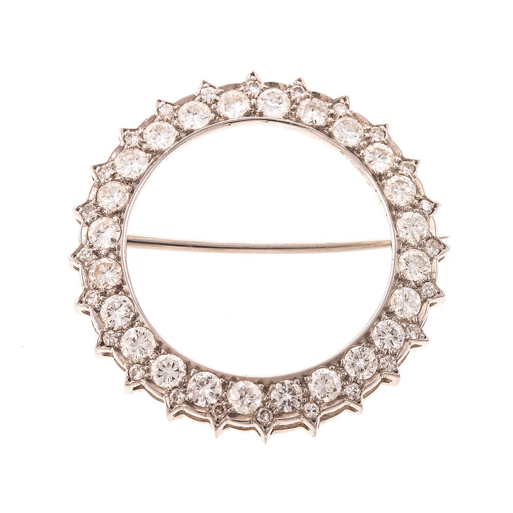 Appraisal: A ctw Open Circle Diamond Pin in K K white