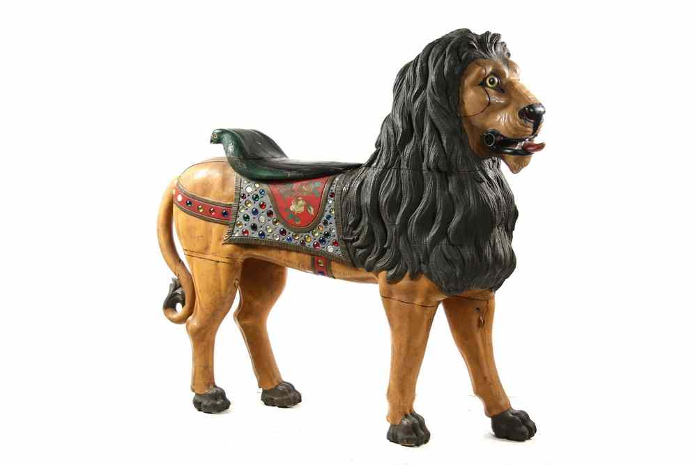 Appraisal: RARE EARLY CAROUSEL FIGURE - Circa Stationary Standing Lion Figure