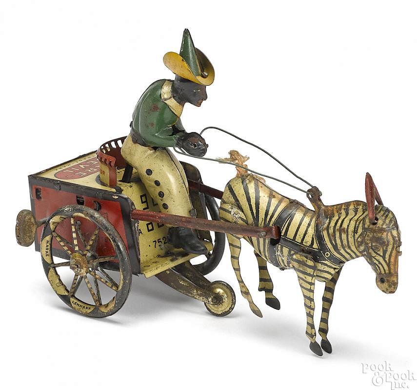 Appraisal: Lehmann tin lithograph clockwork Dare Devil cart Lehmann tin lithograph